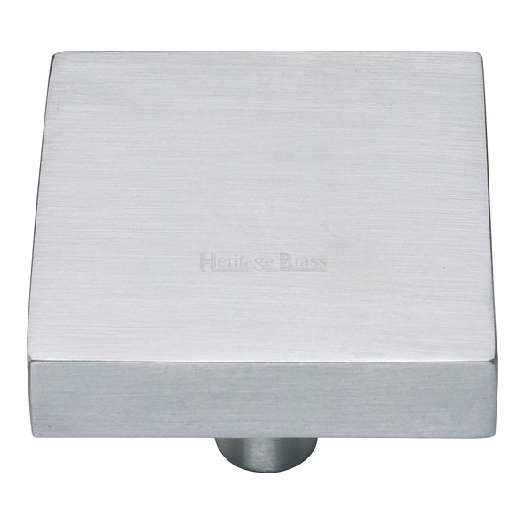 C3685 38-SC • 38 x 38 x 9 x 28mm • Satin Chrome • Heritage Brass Square Design Cabinet Knob